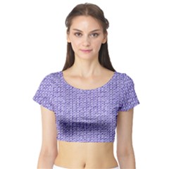 Knitted Wool Lilac Short Sleeve Crop Top by snowwhitegirl