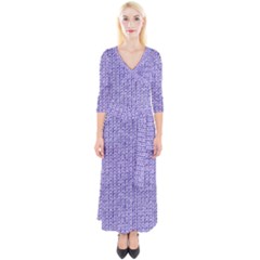 Knitted Wool Lilac Quarter Sleeve Wrap Maxi Dress by snowwhitegirl