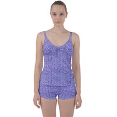 Knitted Wool Lilac Tie Front Two Piece Tankini by snowwhitegirl