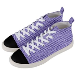 Knitted Wool Lilac Men s Mid-top Canvas Sneakers by snowwhitegirl