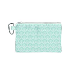 Damask Aqua Green Canvas Cosmetic Bag (small) by snowwhitegirl