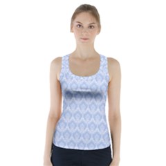 Damask Light Blue Racer Back Sports Top