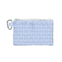 Damask Light Blue Canvas Cosmetic Bag (Small) View1
