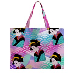 Japanese Abstract Zipper Mini Tote Bag