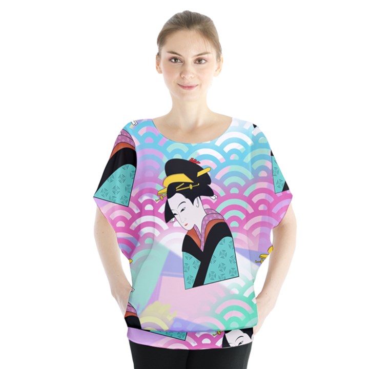 Japanese Abstract Blouse