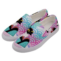Japanese Abstract Men s Canvas Slip Ons