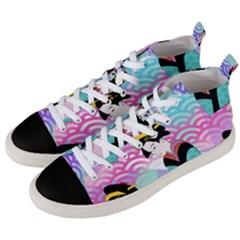 Japanese Abstract Men s Mid-top Canvas Sneakers by snowwhitegirl