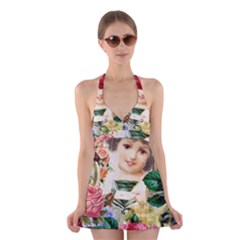 Little Girl Victorian Collage Halter Dress Swimsuit 