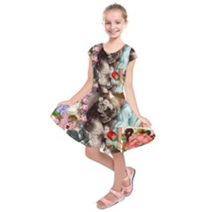 Victorian Collage Kids  Short Sleeve Dress