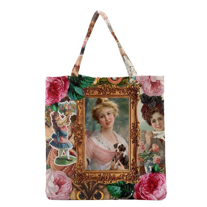 Victorian Collage Of Woman Grocery Tote Bag