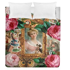 Victorian Collage Of Woman Duvet Cover Double Side (queen Size)