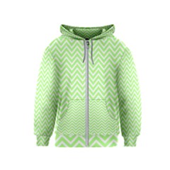 Green Chevron Kids  Zipper Hoodie by snowwhitegirl