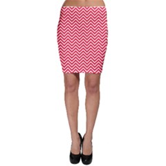 Red Chevron Bodycon Skirt