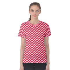 Red Chevron Women s Cotton Tee