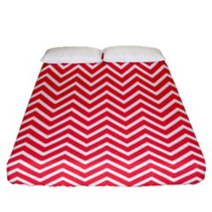 Red Chevron Fitted Sheet (Queen Size)