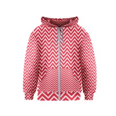 Red Chevron Kids  Zipper Hoodie