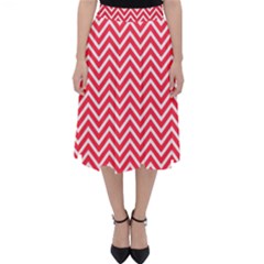 Red Chevron Folding Skater Skirt