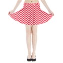 Red Chevron Mini Flare Skirt View3