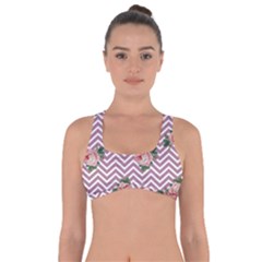 Violet Chevron Rose Got No Strings Sports Bra