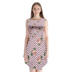 Violet Chevron Rose Sleeveless Chiffon Dress  