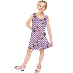 Violet Chevron Rose Kids  Tunic Dress