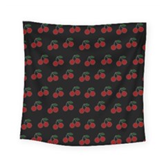 Cherries Black Square Tapestry (small) by snowwhitegirl