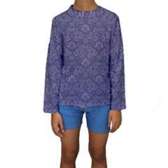 Damask Purple Kids  Long Sleeve Swimwear by snowwhitegirl