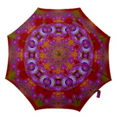 Shimmering Pond With Lotus Bloom Hook Handle Umbrellas (large) by pepitasart