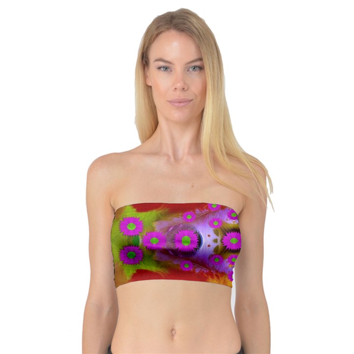 Shimmering Pond With Lotus Bloom Bandeau Top