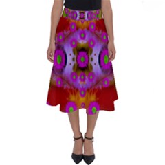 Shimmering Pond With Lotus Bloom Perfect Length Midi Skirt by pepitasart