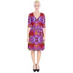 Shimmering Pond With Lotus Bloom Wrap Up Cocktail Dress by pepitasart
