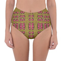 Bloom In Gold Shine And You Shall Be Strong Reversible High-waist Bikini Bottoms by pepitasart