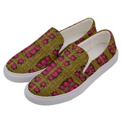 Bloom In Gold Shine And You Shall Be Strong Men s Canvas Slip Ons by pepitasart