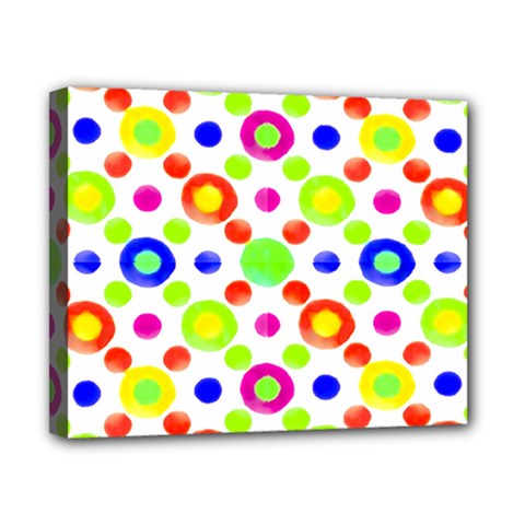 Multicolored Circles Motif Pattern Canvas 10  X 8  by dflcprints