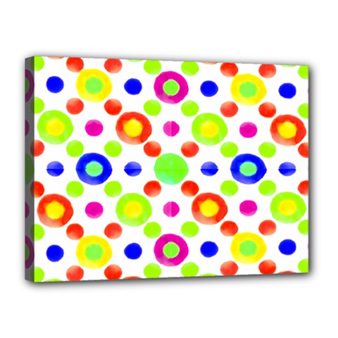 Multicolored Circles Motif Pattern Canvas 16  X 12  by dflcprints