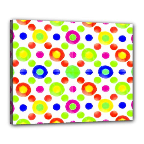 Multicolored Circles Motif Pattern Canvas 20  X 16  by dflcprints