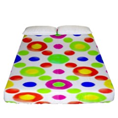 Multicolored Circles Motif Pattern Fitted Sheet (king Size) by dflcprints