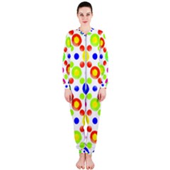 Multicolored Circles Motif Pattern Onepiece Jumpsuit (ladies)  by dflcprints