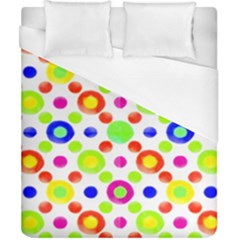 Multicolored Circles Motif Pattern Duvet Cover (california King Size) by dflcprints