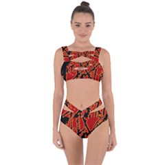 Vivid Abstract Grunge Texture Bandaged Up Bikini Set 