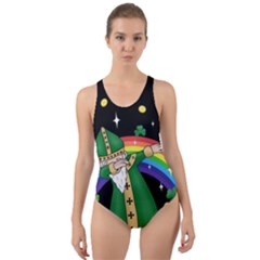  St  Patrick  Dabbing Cut-out Back One Piece Swimsuit by Valentinaart