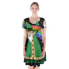  St  Patrick  Dabbing Short Sleeve V-neck Flare Dress by Valentinaart