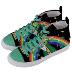  St  Patrick  Dabbing Women s Mid-top Canvas Sneakers by Valentinaart