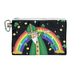  St  Patrick  Dabbing Canvas Cosmetic Bag (large) by Valentinaart