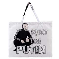 Squat Like Putin Zipper Large Tote Bag by Valentinaart