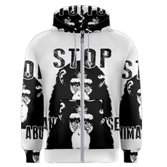 Stop Animal Abuse - Chimpanzee  Men s Zipper Hoodie by Valentinaart