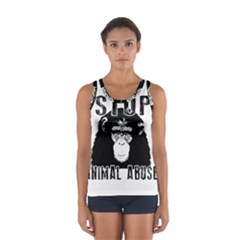 Stop Animal Abuse - Chimpanzee  Sport Tank Top  by Valentinaart