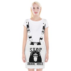 Stop Animal Abuse - Chimpanzee  Braces Suspender Skirt by Valentinaart