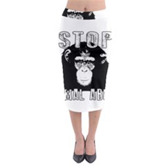 Stop Animal Abuse - Chimpanzee  Midi Pencil Skirt by Valentinaart
