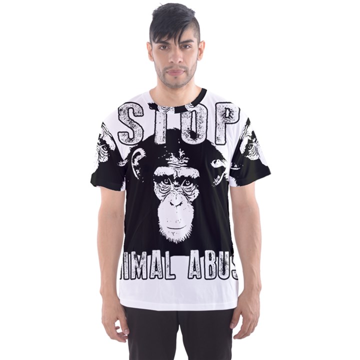 Stop Animal Abuse - Chimpanzee  Men s Sports Mesh Tee